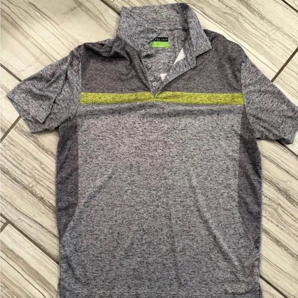 Callaway Heather Gray Polo with Yellow Accent - Picture 1 of 1